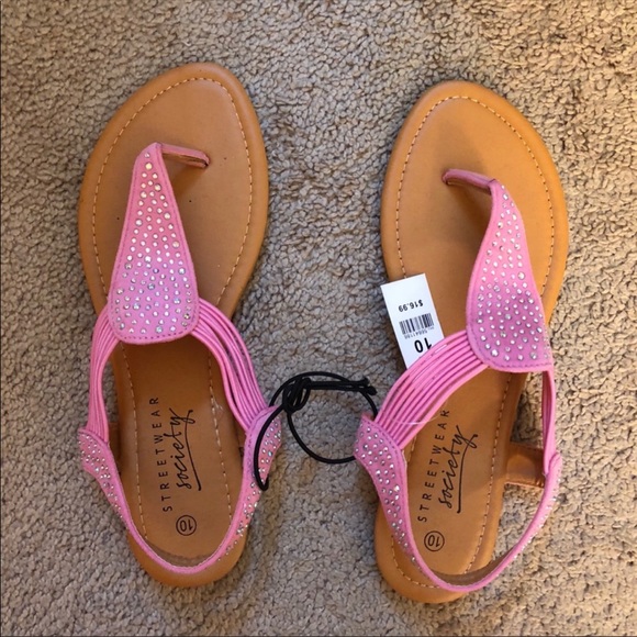 Pink sparkle sandals. NWT. Size 10 - Picture 2 of 6